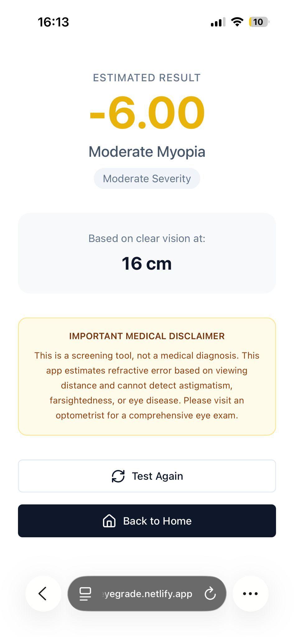EyeGrade screenshot 2